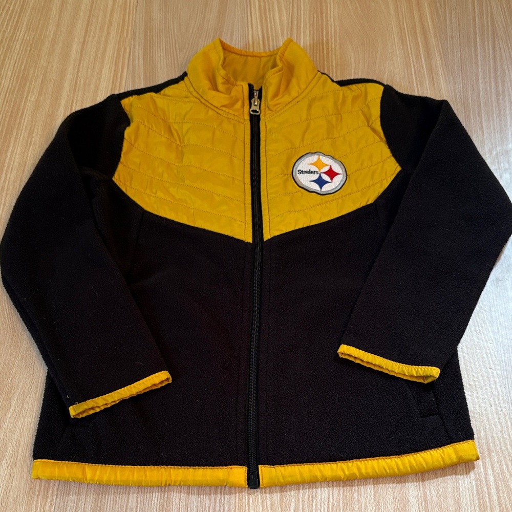 NFL Team Apparel Pittsburgh Steelers fleece jacket black gold